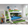 ArtBed Detská poschodová posteľ s roštom HARRY | biela/zelená 120 x 200 cm ArtBed Detská poschodová posteľ s roštom HARRY | biela/zelená 120 x 200 cm