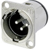 Neutrik NC3MD-V XLR konektor prírubová zástrčka, rovná Pólov: 3 strieborná 1 ks; NC3MD-V Neutrik NC3MD-V XLR konektor prírubová zástrčka, rovná Pólov: 3 strieborná 1 ks; NC3MD-V