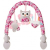 Plyšový oblúk s hračkami Sova, ružová 4Baby Plyšový oblúk s hračkami Sova, ružová 4Baby