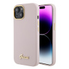 Guess Silicone Script Metal Logo & Frame iPhone 15 svetloružová Guess Silicone Script Metal Logo & Frame iPhone 15 svetloružová