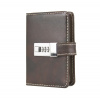 Malý ručne tieňovaný zápisník z prírodnej kože na heslový zámok, tmavo hnedá farba Malý ručne tieňovaný zápisník z prírodnej kože na heslový zámok, tmavo hnedá farba