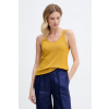 United Colors of Benetton top dámsky s ľanom 1MMXDH01M žltá S United Colors of Benetton top dámsky s ľanom 1MMXDH01M žltá S