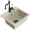 Mexen Milo žulový kuchynský drez s batériou Carla, béžový - 6505-69-670700-70 Mexen Milo žulový kuchynský drez s batériou Carla, béžový - 6505-69-670700-70