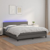 vidaXL Boxspring posteľ s matracom a LED sivá 160x200 cm umelá koža - Sivá - 58509-13484 vidaXL Boxspring posteľ s matracom a LED sivá 160x200 cm umelá koža - Sivá - 58509-13484