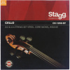 Struny pre Cello Stagg CE-1859-ST- sada Sada strún na 4/4 a 3/4 violončelo, oceľové, vinuté, extra super-light (E = 018, B = 030, G = 0425, D = 059). Struny pre Cello Stagg CE-1859-ST- sada Sada strún na 4/4 a 3/4 violončelo, oceľové, vinuté, extra super-light (E = 018, B = 030, G = 0425, D = 059).