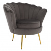 Tempo Kondela Kreslo v štýle Art-deco, sivohnedá Velvet látka/gold chróm zlatý, NOBLEO Tempo Kondela Kreslo v štýle Art-deco, sivohnedá Velvet látka/gold chróm zlatý, NOBLEO