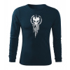 DRAGOWA Fit-T tričko s dlhým rukávom skull, tmavomodrá 160g/m2 - XL DRAGOWA Fit-T tričko s dlhým rukávom skull, tmavomodrá 160g/m2 - XL