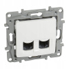 Zásuvka RJ-45 Legrand Niloe biela 2 ks bez uzemnenia Zásuvka RJ-45 Legrand Niloe biela 2 ks bez uzemnenia