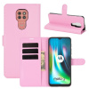 Peňaženkové kožené púzdro na Motorola Moto G9 PLay / E7 Plus - Ružová Peňaženkové kožené púzdro na Motorola Moto G9 PLay / E7 Plus - Ružová