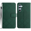 Peňaženkové kožené puzdro Rhombic Grid na Samsung Galaxy S24 5G - Zelená Peňaženkové kožené puzdro Rhombic Grid na Samsung Galaxy S24 5G - Zelená