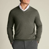 Charles Tyrwhitt Pure Merino V-Neck Jumper — Olive - M Charles Tyrwhitt Pure Merino V-Neck Jumper — Olive - M