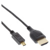 Kábel HDMI/HDMI micro M/M 0.3m, High Speed+Eth, 4K@60Hz, HDMI 2.0, G, čierny, Slim Kábel HDMI/HDMI micro M/M 0.3m, High Speed+Eth, 4K@60Hz, HDMI 2.0, G, čierny, Slim