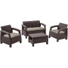 Záhradný nábytok Keter Corfu set dvojsedačka + dve kreslá + stôl hnedý Záhradný nábytok Keter Corfu set dvojsedačka + dve kreslá + stôl hnedý