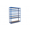 Policový regál Trestles RH 2200x1600x400, nosnosť 1750 kg, 7 políc Farba: modrá, Typ police: drevená MDF 5,4 mm Policový regál Trestles RH 2200x1600x400, nosnosť 1750 kg, 7 políc Farba: modrá, Typ police: drevená MDF 5,4 mm