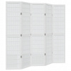 Izbová zástena, 5-dielna, biela, masívne drevo paulownia Izbová zástena, 5-dielna, biela, masívne drevo paulownia
