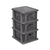 Antracitový plastový regál s 3 šuplíkmi Bamboo BRANQ Antracitový plastový regál s 3 šuplíkmi Bamboo BRANQ