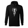 DRAGOWA pánska mikina s kapucňou skull, čierna 320g/m2 - 3XL DRAGOWA pánska mikina s kapucňou skull, čierna 320g/m2 - 3XL