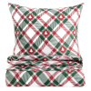 Homla Vianočné obliečky s károvaným vzorom a stromčekmi – červeno-zelená posteľná bielizeň z mikrovlákna Veľkosť: 220x200 + 2x vankúš Homla Vianočné obliečky s károvaným vzorom a stromčekmi – červeno-zelená posteľná bielizeň z mikrovlákna Veľkosť: 220x200 + 2x vankúš