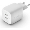 Belkin Duální 45W USB-C Power Delivery GaN PPS nástěnná nabíječka, bílá WCH011vfWH Belkin Duální 45W USB-C Power Delivery GaN PPS nástěnná nabíječka, bílá WCH011vfWH