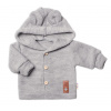 Elegantný pletený svetrík s gombíkmi a kapucňou s uškami Baby Nellys, sivý, veľ. 68 Elegantný pletený svetrík s gombíkmi a kapucňou s uškami Baby Nellys, sivý, veľ. 68