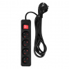 Prodlužovací kabel 1,5 m, 3 x 1,5 mm2, 4G, černý, ON/OFF Prodlužovací kabel 1,5 m, 3 x 1,5 mm2, 4G, černý, ON/OFF