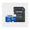 Lexar microSDHC Blue Plus UHS-I with SD adapter, up to 100MB/s read C10/A1/U3 (V30) 64GB (LMSBLPL064G-BNANG) Lexar microSDHC Blue Plus UHS-I with SD adapter, up to 100MB/s read C10/A1/U3 (V30) 64GB (LMSBLPL064G-BNANG)
