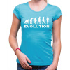 Fajntričko Tričko - Evolúcia Doktor, Farba tyrkysová modrá , Strih/ Variant Dámsky Fajntričko Tričko - Evolúcia Doktor, Farba tyrkysová modrá , Strih/ Variant Dámsky