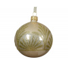 Vianočná sklenená ozdoba champagne so zlatými ornamentmi, 8 cm Vianočná sklenená ozdoba champagne so zlatými ornamentmi, 8 cm
