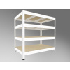 Kovový regál Biedrax 35 x 75 x 90 cm, biely, 4 police OSB 10 mm, nosnosť 300 kg na policu Kovový regál Biedrax 35 x 75 x 90 cm, biely, 4 police OSB 10 mm, nosnosť 300 kg na policu