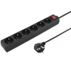 Kabel PremiumCord prodlužovací přívod 230V 3m 6 zásuvek + vypínač, černý Kabel PremiumCord prodlužovací přívod 230V 3m 6 zásuvek + vypínač, černý