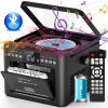 CD a kazetový prehrávač Zosudull s Bluetooth, FM rádio, nabíjateľný CD a kazetový prehrávač Zosudull s Bluetooth, FM rádio, nabíjateľný