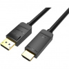Vention 4K DisplayPort (DP) to HDMI Cable 1m Black HAGBF Vention 4K DisplayPort (DP) to HDMI Cable 1m Black HAGBF