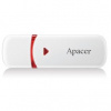 Apacer USB flash disk, 2.0, 32GB, AH333, biely, červený, AP32GAH333W-1, s krytkou