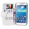 Kožený obal Samsung Galaxy S IV Mini – Wallet – biela