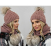 Fashionweek Exkluzívny alpakový zimný set čiapky a šál s brmbolcami JENOT ZIZI-AL4 Farba: CAPPUCCINO Fashionweek Exkluzívny alpakový zimný set čiapky a šál s brmbolcami JENOT ZIZI-AL4 Farba: CAPPUCCINO