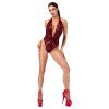 Noir Kink Royal - dámske body - červené - priehľadné - M Noir Kink Royal - dámske body - červené - priehľadné - M