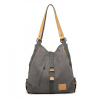 KONO pevná látková dámska kabelka cez rameno sivá KONO pevná látková dámska kabelka cez rameno sivá