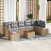 zahrada-XL Súprava záhradných pohoviek s vankúšom 8 pcs Béžová Poly ratan 3348046 zahrada-XL Súprava záhradných pohoviek s vankúšom 8 pcs Béžová Poly ratan 3348046