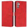 Peňaženkové kožené puzdro Heart Pattern na Samsung Galaxy A25 5G - Červená Peňaženkové kožené puzdro Heart Pattern na Samsung Galaxy A25 5G - Červená