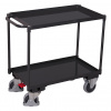 Variofit Policový vozík s madlom, Variofit, do 400 kg, 2 police s ohranením (99 x 69 cm), modrá/antracit Farba: antracit RAL7016 Variofit Policový vozík s madlom, Variofit, do 400 kg, 2 police s ohranením (99 x 69 cm), modrá/antracit Farba: antracit RAL7016