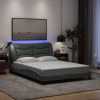 Rám postele s LED bez matrace Hvar Světle šedá 120x200 cm Látka Šedá 3213690 Rám postele s LED bez matrace Hvar Světle šedá 120x200 cm Látka Šedá 3213690