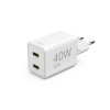 HAMA Rýchlonabíjačka, GaN, 2x USB-C, super mini nabíjačka, PD, 40 W, biela - 00201989 HAMA Rýchlonabíjačka, GaN, 2x USB-C, super mini nabíjačka, PD, 40 W, biela - 00201989