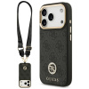 Guess 4G Strass Logo s velkým popruhom kovové tlačidlo MagSafe iPhone 17 Pro čierne puzdro Guess 4G Strass Logo s velkým popruhom kovové tlačidlo MagSafe iPhone 17 Pro čierne puzdro