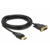 Delock DisplayPort / DVI prepojovací kábel Konektor DisplayPort, DVI-D 24+1pol. Zástrčka 3 m čierna 85314 pozlátené kontakty, krútený, trojžilový tienený, 4K; 85314 Delock DisplayPort / DVI prepojovací kábel Konektor DisplayPort, DVI-D 24+1pol. Zástrčka 3 m čierna 85314 pozlátené kontakty, krútený, trojžilový tienený, 4K; 85314