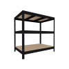 Regál do skladu Biedrax 35 x 120 x 120 cm, čierny, 3 police MDF, nosnosť 200 kg na policu Regál do skladu Biedrax 35 x 120 x 120 cm, čierny, 3 police MDF, nosnosť 200 kg na policu