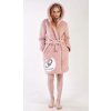 Dámsky krátky župan s kapucňou Sweet dreams Powder pink - Vienetta S starorůžová Dámsky krátky župan s kapucňou Sweet dreams Powder pink - Vienetta S starorůžová