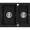 Mexen Carlos, granitový drez 582x475x177 mm, 1,5-komorový, čierna, 6518581500-77 Mexen Carlos, granitový drez 582x475x177 mm, 1,5-komorový, čierna, 6518581500-77