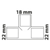 Kirchhoff redukční T-kus 22 mm x 18 mm x 22 mm, 3 objímky, hladké Kirchhoff redukční T-kus 22 mm x 18 mm x 22 mm, 3 objímky, hladké