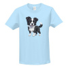 Tričko s potlačou Borderská kólia šťeňa dětské Nebesky modrá 110 cm/4 roky Tričko s potlačou Borderská kólia šťeňa dětské Nebesky modrá 110 cm/4 roky
