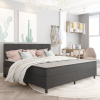 Postel boxspring tmavě šedá textil 200 x 200 cm 3054801 Postel boxspring tmavě šedá textil 200 x 200 cm 3054801